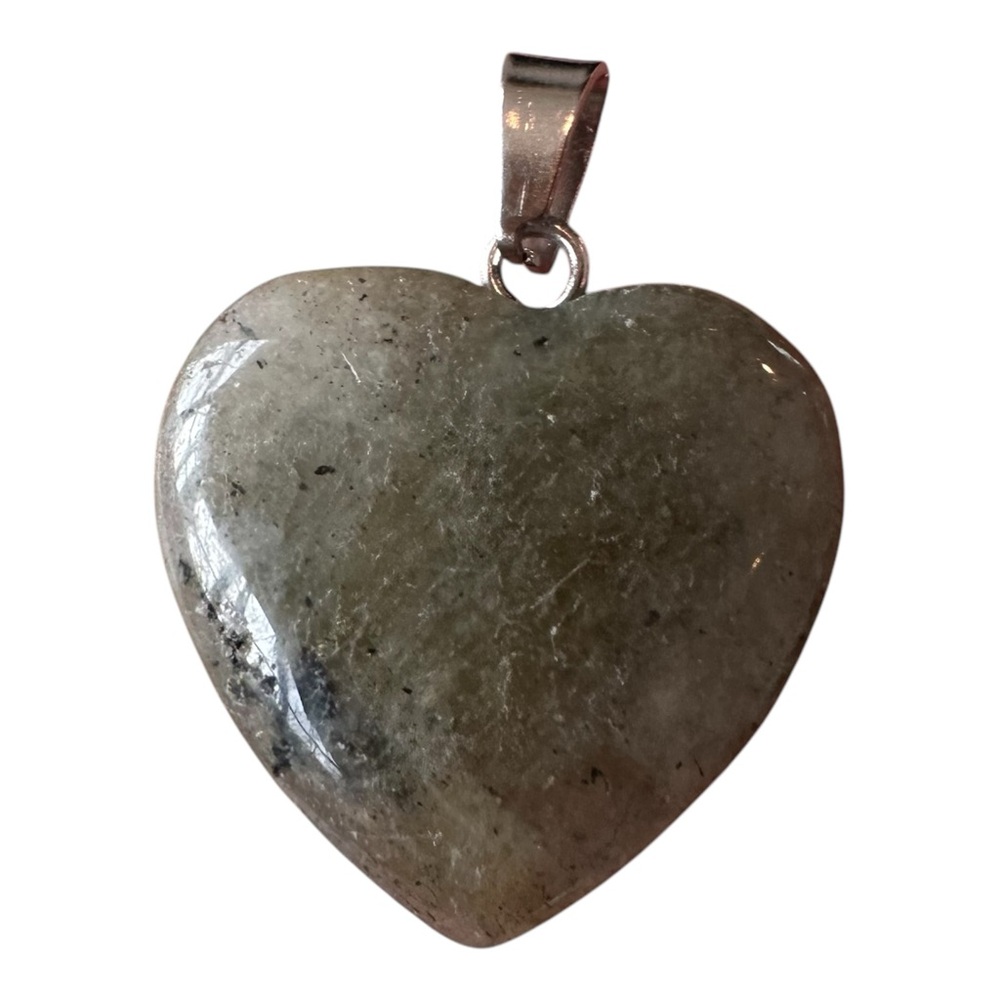Labradorite Heart Shaped Pendant for Necklace genuine stone